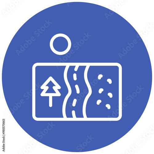 Coastal Road vector icon illustration of Coastline iconset.
