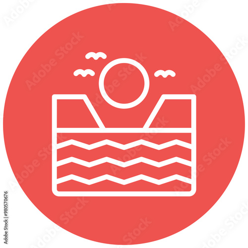 Cove vector icon illustration of Coastline iconset.