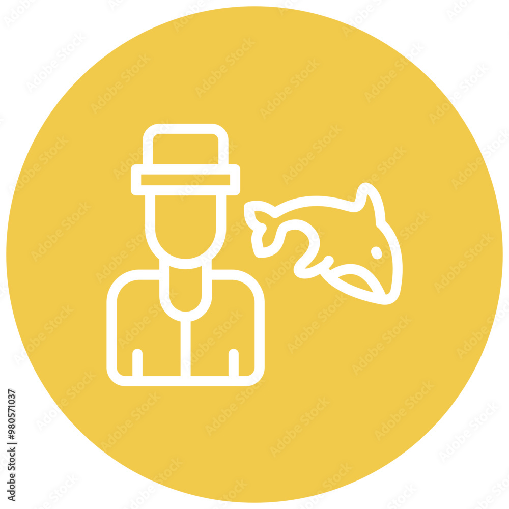 Fisherman vector icon illustration of Coastline iconset. Fisherman vector icon illustration of Coastline iconset.
