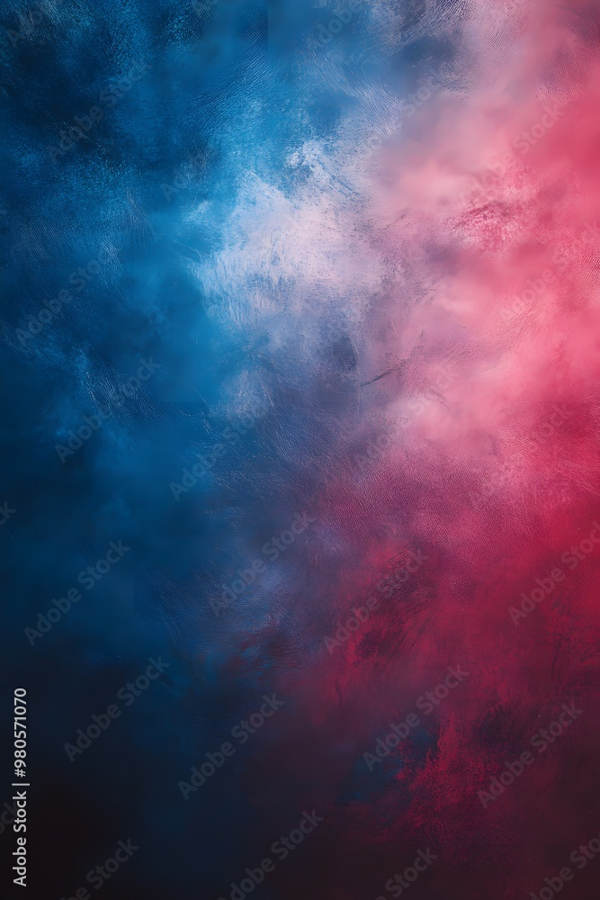 Fototapeta premium Abstract gradient background with blurred red and blue colors, grainy texture, film grain.