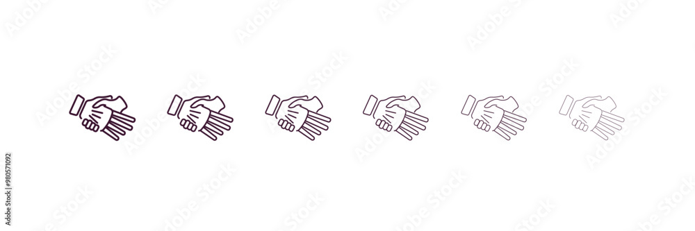 robots and humans outline icon. Linear vector from ai and tech concept. 6 different line style robots and humans icon included thin, light, regular, medium, bold, black robots and humans outline icon. Linear vector from ai and tech concept. 6 different line style robots and humans icon included thin, light, regular, medium, bold, black
