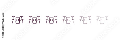 unmanned aerial vehicle outline icon. Linear vector from ai and tech concept. 6 different line style unmanned aerial vehicle icon included thin, light, regular, medium, bold, black