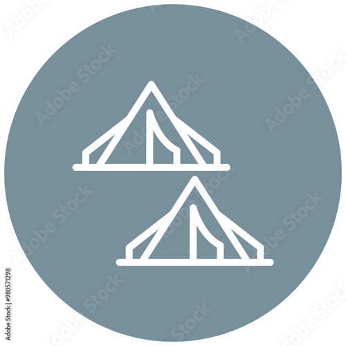 Mina Tents vector icon illustration of Hajj Pilgrimage iconset.