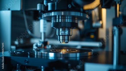 Precision in Progress: Close-up of Digital Lens Analyzer Examining Curvature and Refractive Properties of Lens