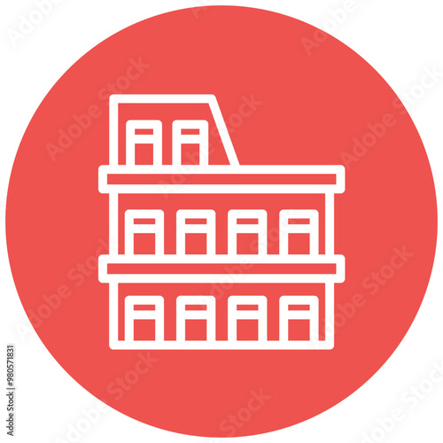 Colosseum vector icon illustration of Italy iconset.