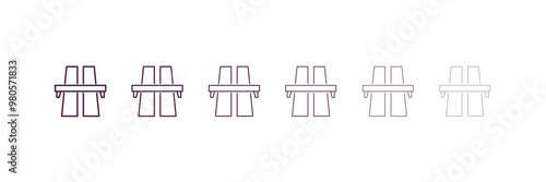 motorway outline icon. Linear vector from ai and tech concept. 6 different line style motorway icon included thin, light, regular, medium, bold, black