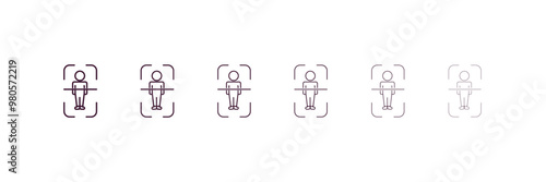 body scan outline icon. Linear vector from ai and tech concept. 6 different line style body scan icon included thin, light, regular, medium, bold, black