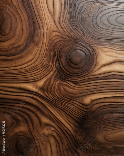 Embossed wood texture with rich walnut to dark mahogany gradient