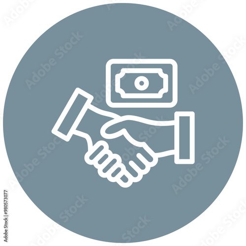 Bribe Handshake vector icon illustration of Corruption iconset.