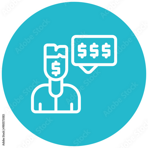 Greedy Banker vector icon illustration of Corruption iconset.
