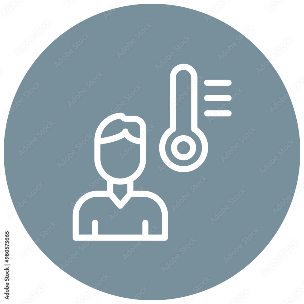 Feverish Thermometer vector icon illustration of Infectious Diseases iconset. Feverish Thermometer vector icon illustration of Infectious Diseases iconset.