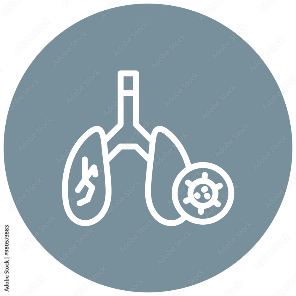 Infected Lungs vector icon illustration of Infectious Diseases iconset. Infected Lungs vector icon illustration of Infectious Diseases iconset.