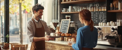 The Barista Serving Coffee