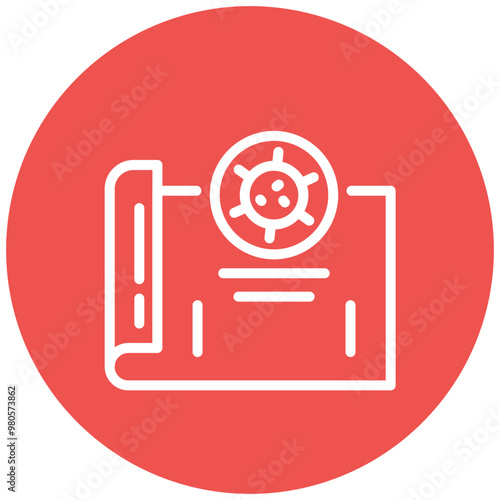 Outbreak Map vector icon illustration of Infectious Diseases iconset.