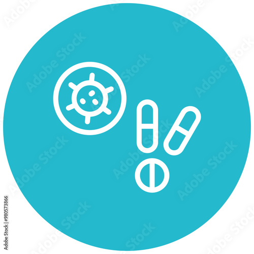 Antiviral Medication vector icon illustration of Infectious Diseases iconset.