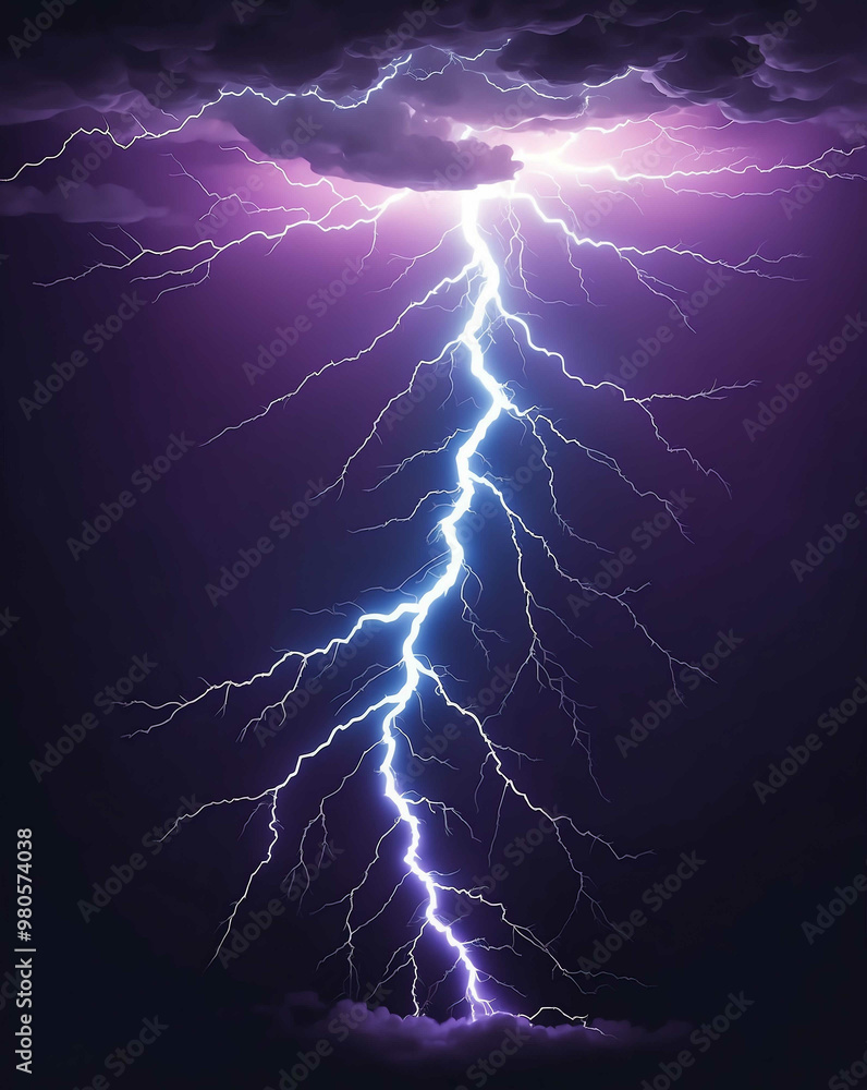 Flash of lightning with gradient from light blue to deep purple Flash of lightning with gradient from light blue to deep purple