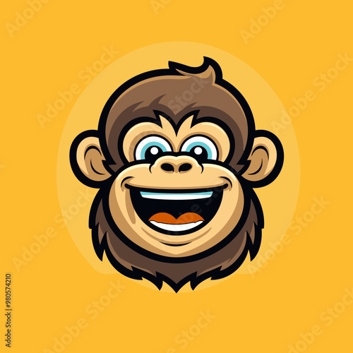 Gorilla hand-drawn kids comic illustration. Cute vector doodle style cartoon illustration