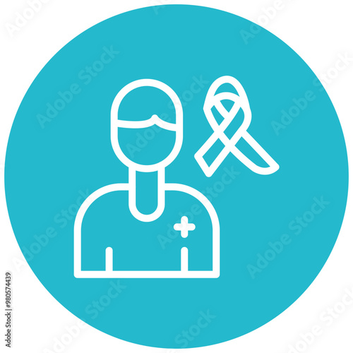 Oncologist vector icon illustration of Chemotherapy iconset.