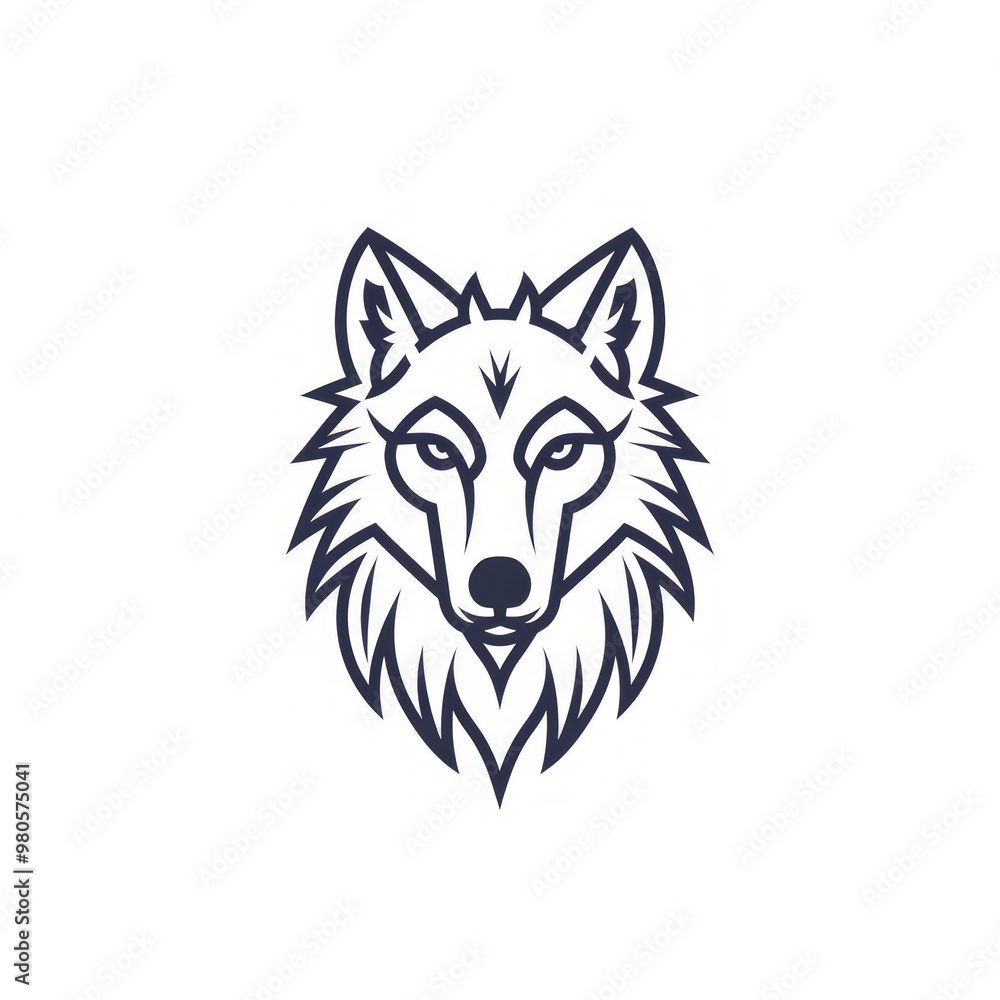 A minimalist line drawing of a wolf's head. A minimalist line drawing of a wolf's head.