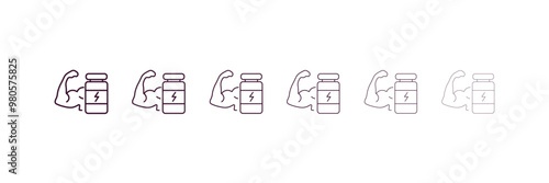 phytonutrients outline icon. Linear vector from gym concept. 6 different line style phytonutrients icon included thin, light, regular, medium, bold, black
