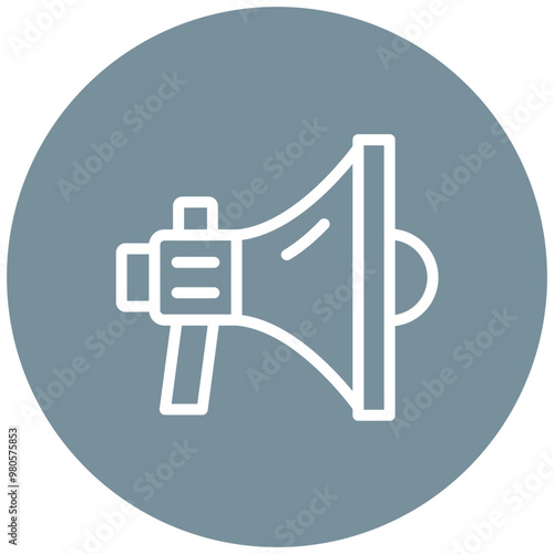 Bullhorn vector icon illustration of Rugby iconset.