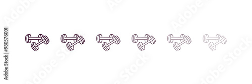 lifting dumbbells outline icon. Linear vector from gym concept. 6 different line style lifting dumbbells icon included thin, light, regular, medium, bold, black