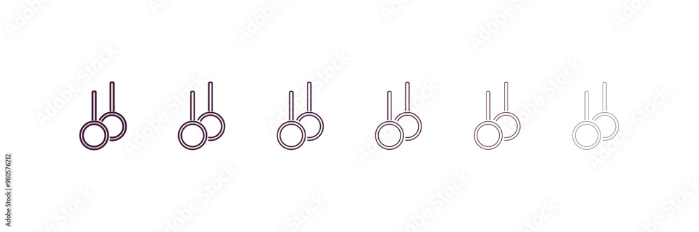 rings exercises outline icon. Linear vector from gym concept. 6 different line style rings exercises icon included thin, light, regular, medium, bold, black rings exercises outline icon. Linear vector from gym concept. 6 different line style rings exercises icon included thin, light, regular, medium, bold, black