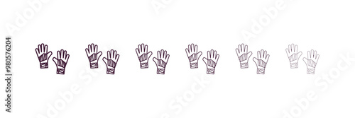 sport gloves outline icon. Linear vector from gym concept. 6 different line style sport gloves icon included thin, light, regular, medium, bold, black