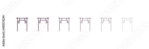 training apparatus outline icon. Linear vector from gym concept. 6 different line style training apparatus icon included thin, light, regular, medium, bold, black
