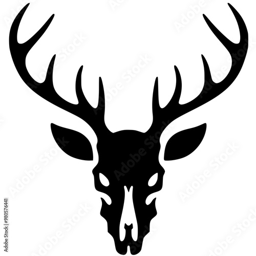Simple deer skull silhouette