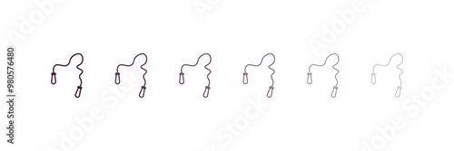 skip rope outline icon. Linear vector from gym concept. 6 different line style skip rope icon included thin, light, regular, medium, bold, black