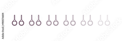 gymnastic rings outline icon. Linear vector from gym concept. 6 different line style gymnastic rings icon included thin, light, regular, medium, bold, black