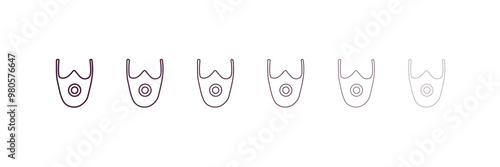 elevation mask outline icon. Linear vector from gym concept. 6 different line style elevation mask icon included thin, light, regular, medium, bold, black