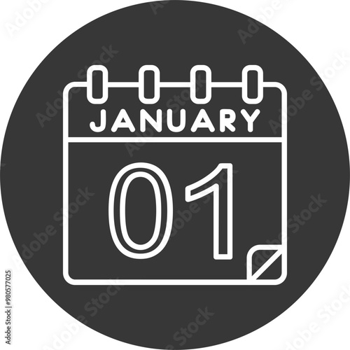 1 January Vector Icon Design photo