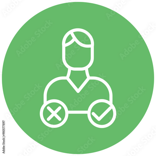 Decisiveness vector icon illustration of Leadership iconset.