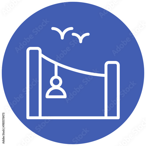 Zip Line vector icon illustration of Outdoor Fun iconset.