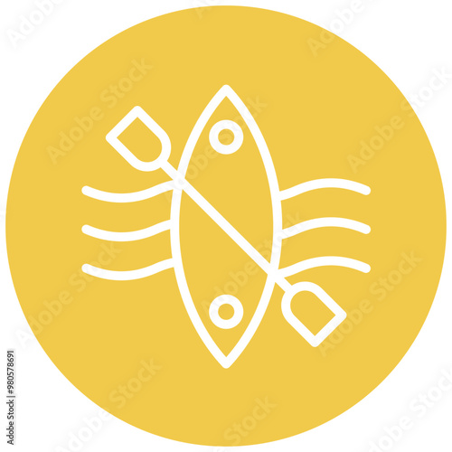 Kayak vector icon illustration of Outdoor Fun iconset.