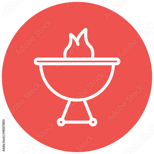 Grill vector icon illustration of Outdoor Fun iconset.