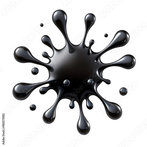 Creative Black Brush Blot Spot. Stunning Abstract Photos. Ink. Texture. Modern. Design.