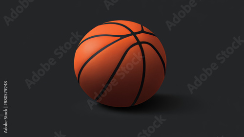 A realistic basketball, perfect for a championship design, is set against a dark background. This vector image is high quality and suitable for professional use.