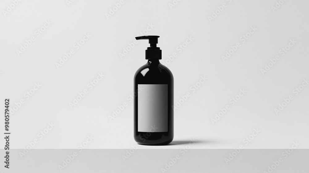 custom made wallpaper toronto digitalblack soap bottle in elegant minimalist style against abstract background in black and white