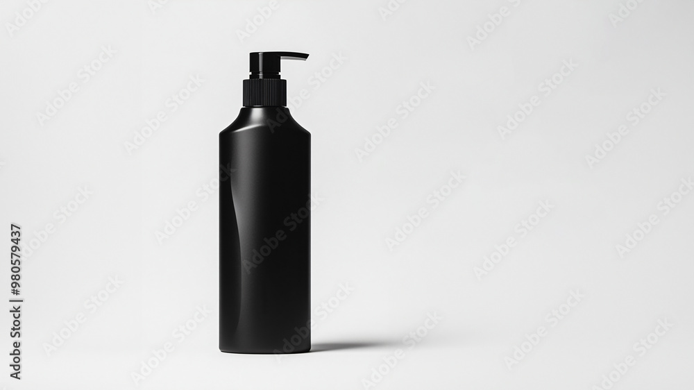 black soap bottle in elegant minimalist style against abstract background in black and white black soap bottle in elegant minimalist style against abstract background in black and white