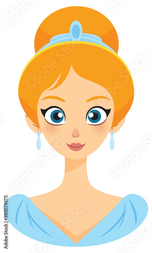 Elegant Princess Portrait Illustration