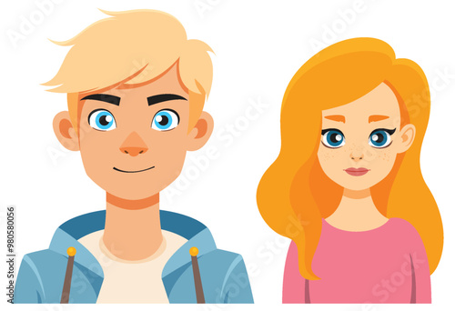 Young Man and Woman Illustration