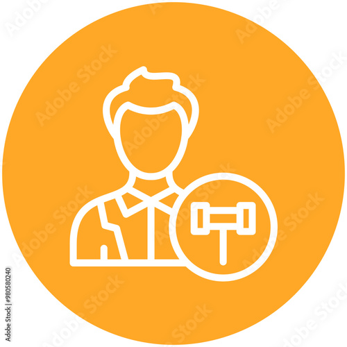 Public Defender Male vector icon illustration of Law & Legislation iconset.