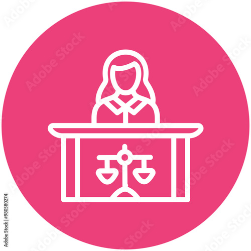 Prosecutor Female vector icon illustration of Law & Legislation iconset.