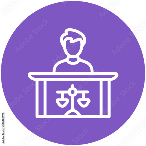 Prosecutor Male vector icon illustration of Law & Legislation iconset.