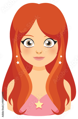 Red-Haired Fairy with Stars
