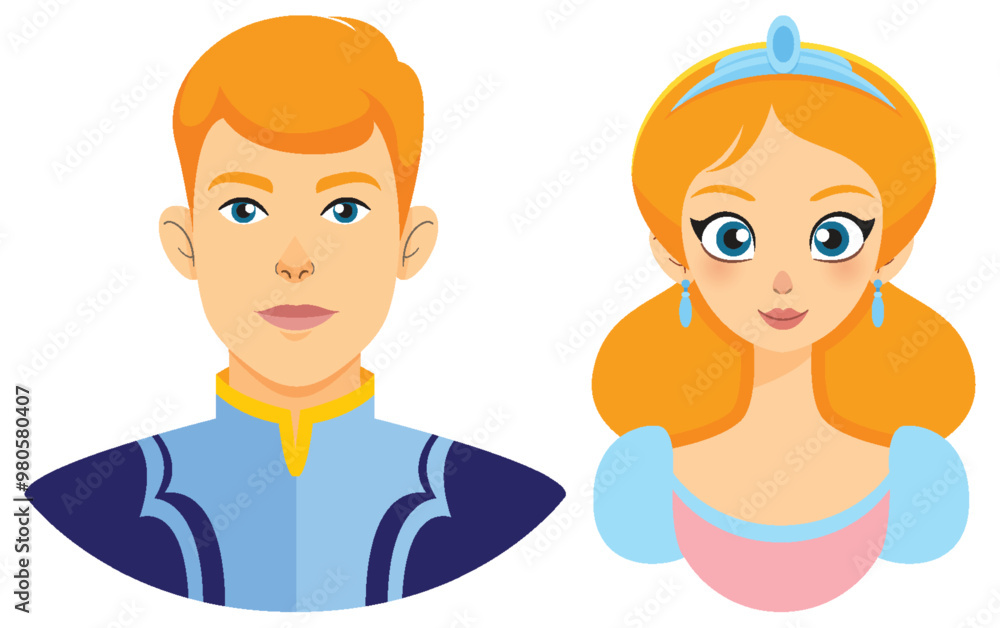 Prince and Princess Vector Illustration Prince and Princess Vector Illustration
