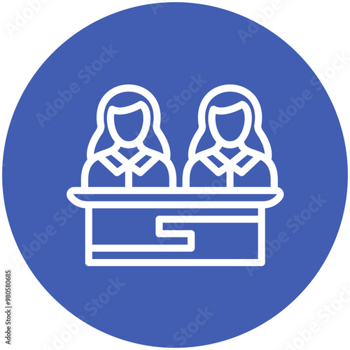 Juror Female vector icon illustration of Law & Legislation iconset.